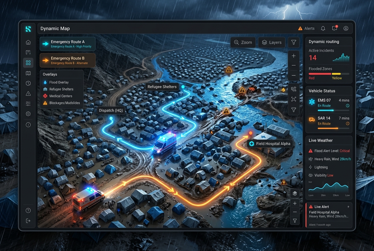 Dynamic Routing System for Emergency Response in Rohingya Refugee Camps